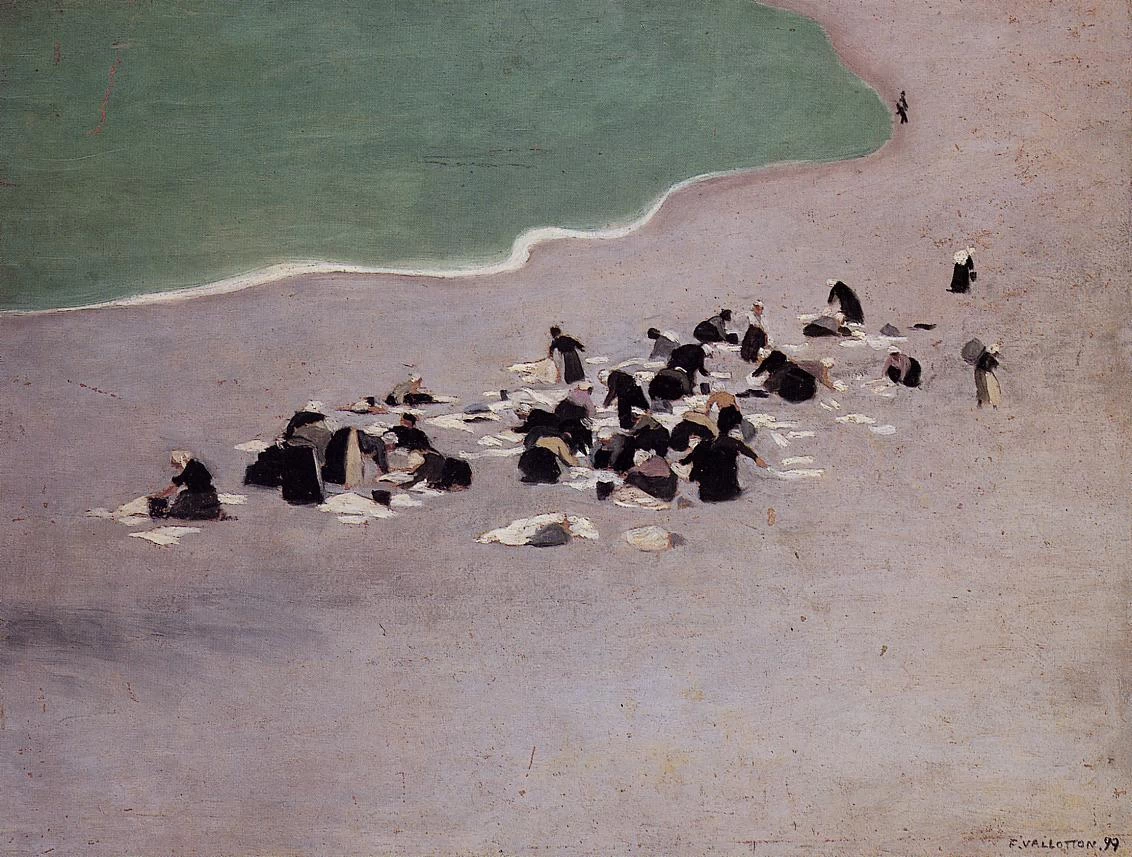 Félix Vallotton - 301, Lavandaie a Etretat (Donne che asciugano il bucato sulla spiaggia)